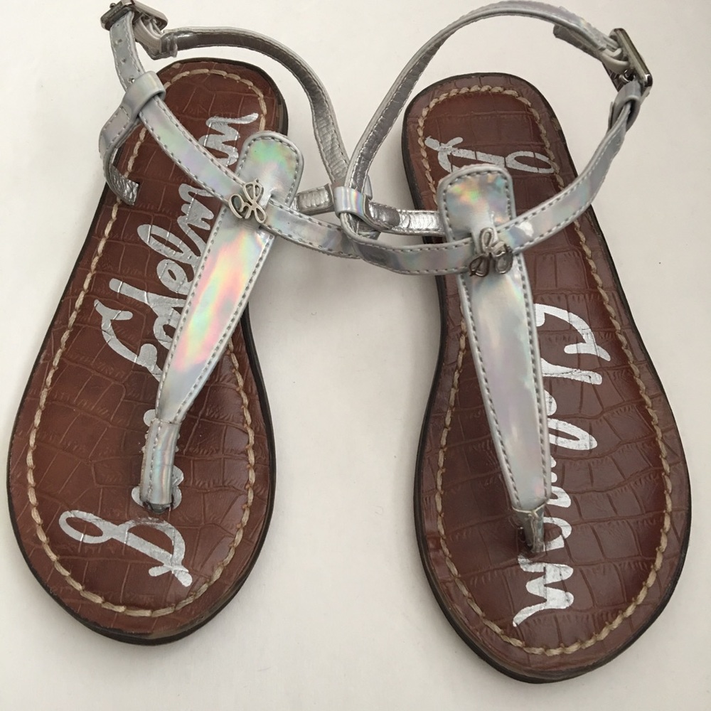 👗 Sam Edelman Kids/Girls Silver Sandals - Size 11